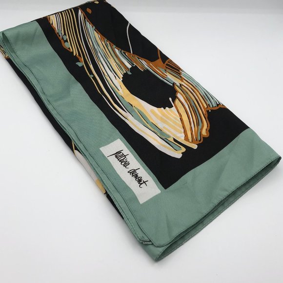 Patricia Dumont Scarf Green, Tan and Mustard. - Picture 2 of 5